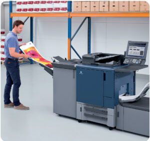 Banner printing with Konica Minolta production print device