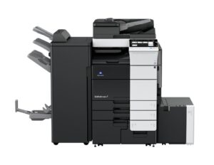 Konica Minolta bizhub C659 with large capacity paper tray and booklet finisher