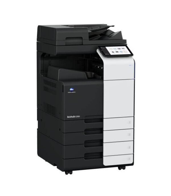 All new i-SERIES bizhub C250i side image with additional paper trays