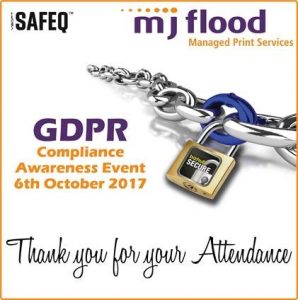Thank you for attending the MJ Flood and YSoft GDPR compliance awareness event