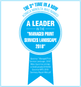 Leader for the 3rd year running for Managed Print Services